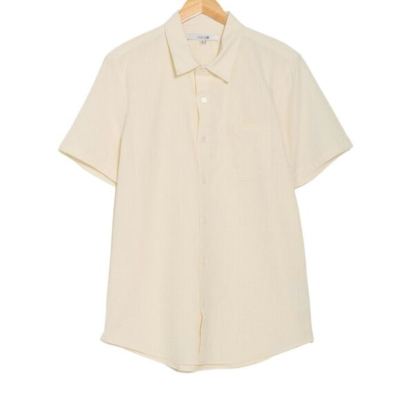 NWT Joe’s cotton short sleeves button up shirt in Ecru color. Size M - Picture 4 of 12